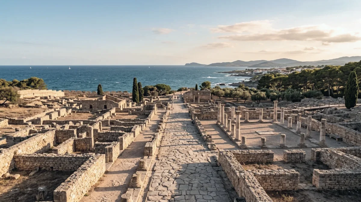 Ruins of Empúries by the Mediterranean