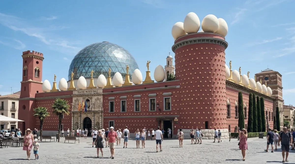 The Dalí Theatre-Museum in Figueres with its egg-topped tower